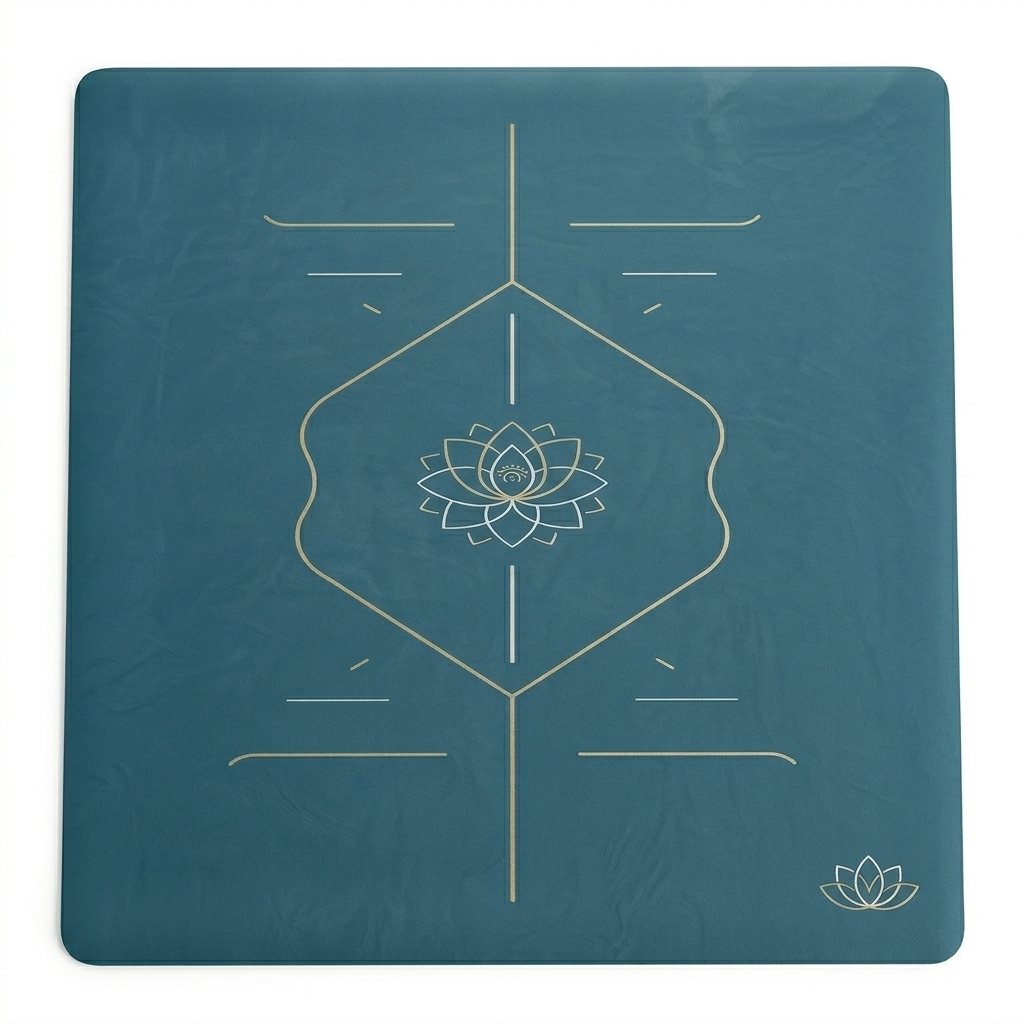 Yoga Zen Anti-Slip Rubber Yoga Mat with Alignment Guide for Home Practice